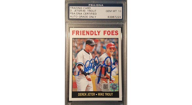 A cool story about Mike Trout, Derek Jeter to go with a cool autographed baseball card