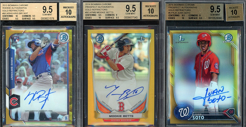 Mookie Betts, Juan Soto? Just a couple of beauty gold refractors up for auction today