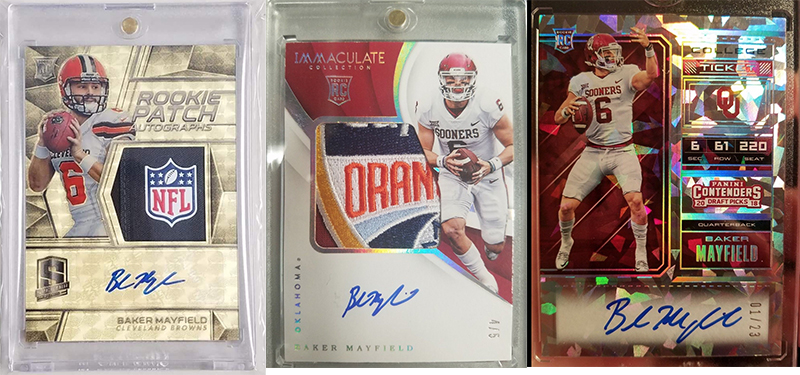Ushering in the Baker Mayfield era in Cleveland, autograph rookie cards for sale including superfractor
