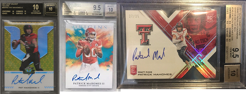 Rookie QB Patrick Mahomes of Chiefs looking for another great game, boost autographed card value