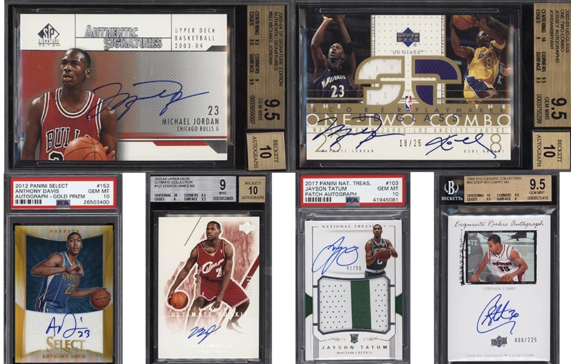 Amazing basketball autograph cards for sale from Michael Jordan to Lebron James to Jayson Tatum