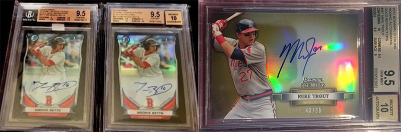 Who should win the AL MVP this year – Mike Trout or Mookie Betts? (Both rookie autograph cards available and valuable)