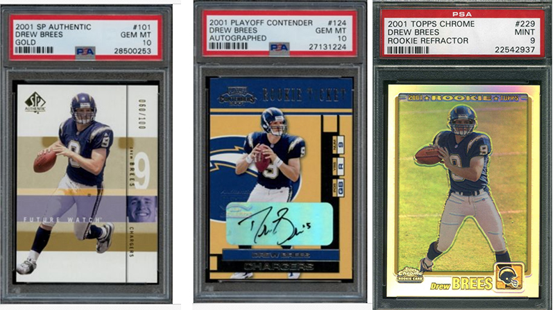 Plenty of Drew Brees PSA graded high-end cards up for auction today