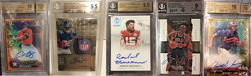 NEWLY LISTED: High-end sports cards include Mahomes inscription, Bregman and Acuna Pristine refractors