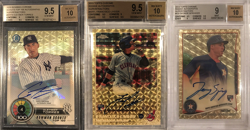 These 1/1 Superfractor sports cards just up for sale