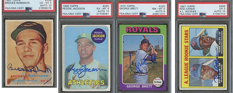 Vintage cards with certified autographs up for auction that ends today